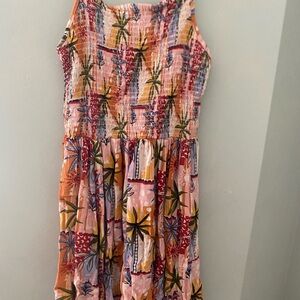 Angie Pink and Orange Sleeveless Sundress